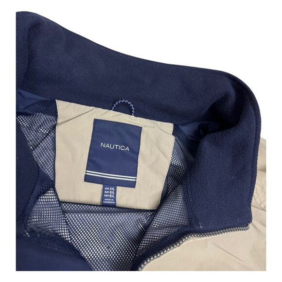 NAUTICA Designer tan Windbreaker Casual Bomber Jacket Mens 4XL - Picture 6 of 7